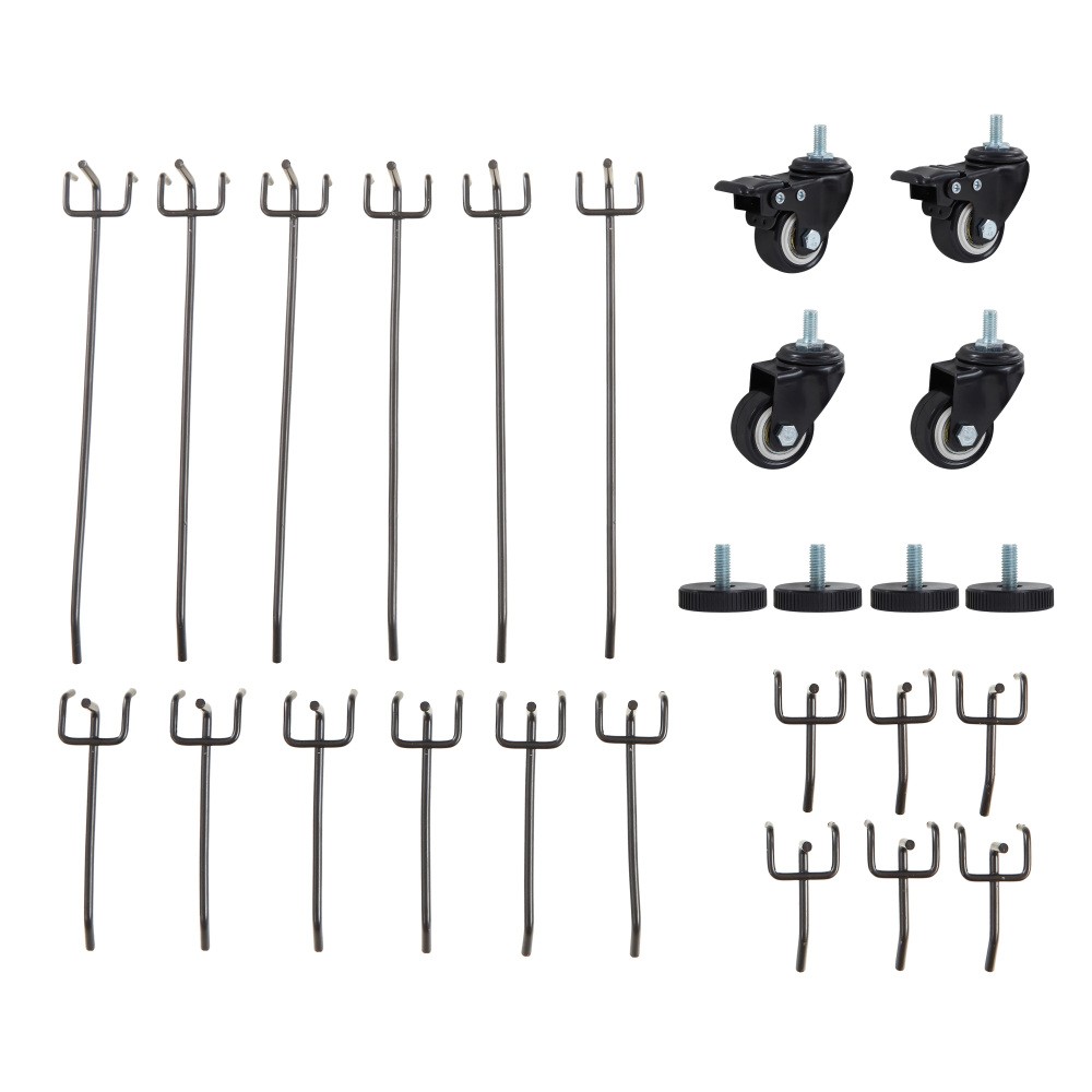 71'' Adjustable Workbench w/ Pegboard, Wheels & Power Outlets