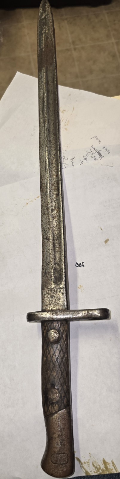 Rare Spanish 1893/16 Bayonet SN 15824A Artileria