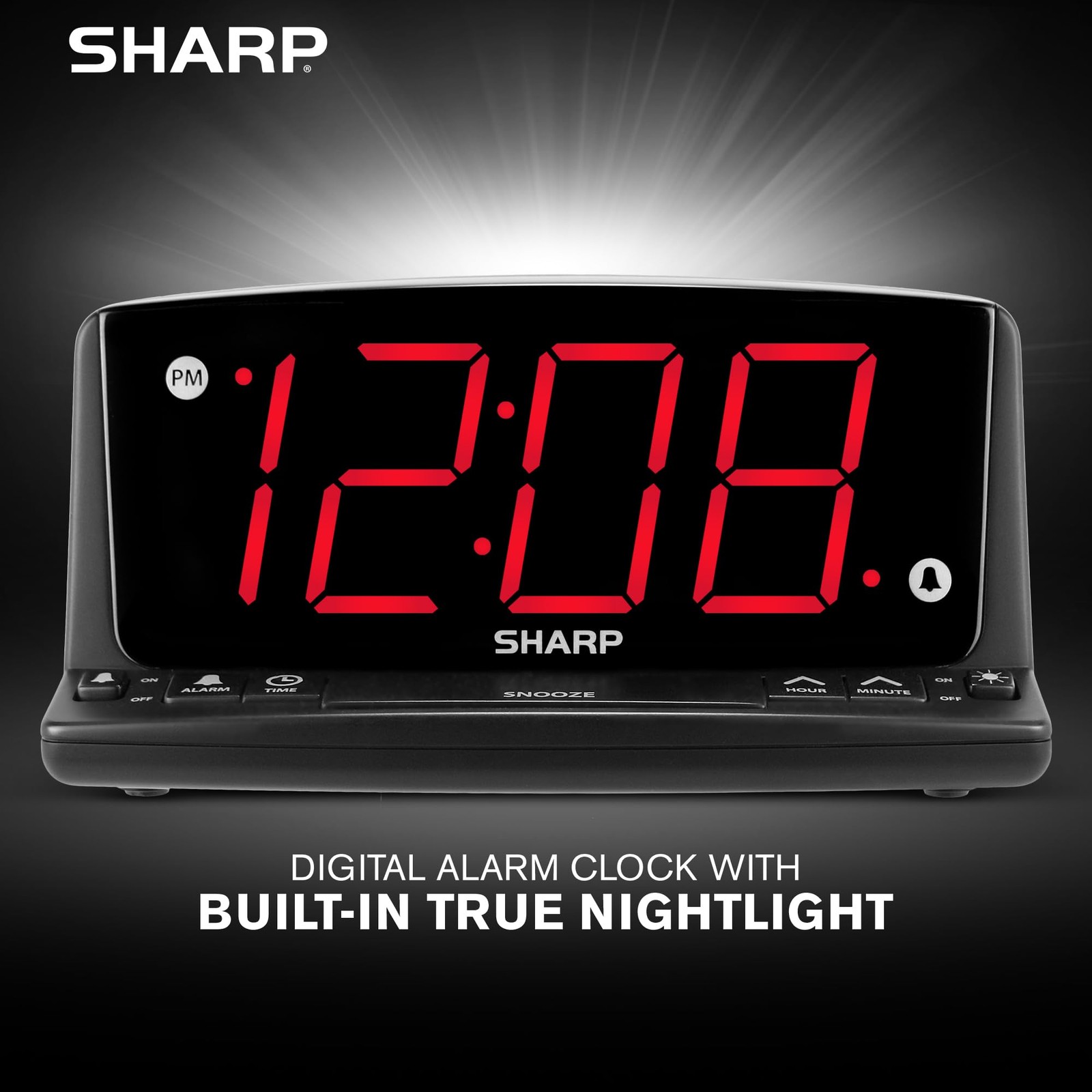 Sharp LED Digital Alarm Clock – Simple Operation - Easy to See Large Numbers ...