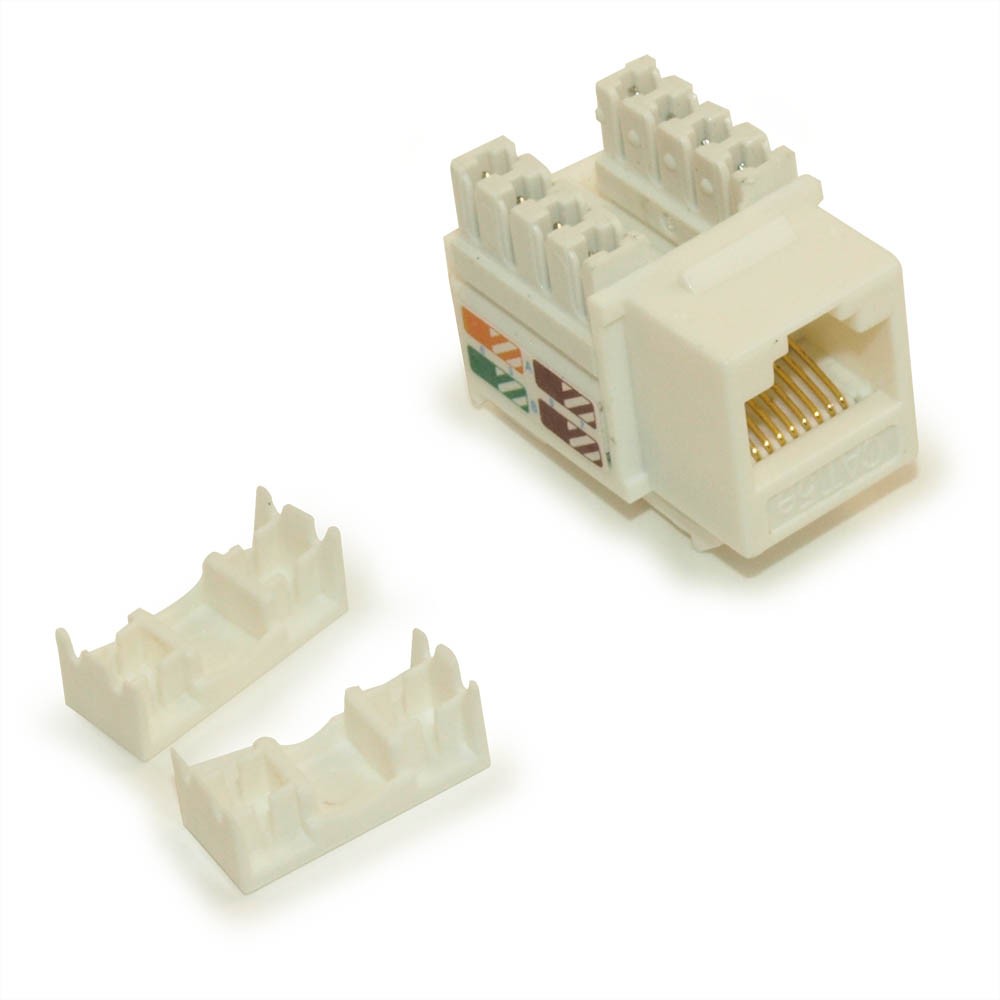 Keystone Jack Insert/Punch-down - Cat 5E RJ45 Networking White
