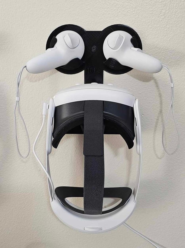 Meta Quest 3 Wall Mount - VR Headset Storage Holder Compatible with Elite Strap