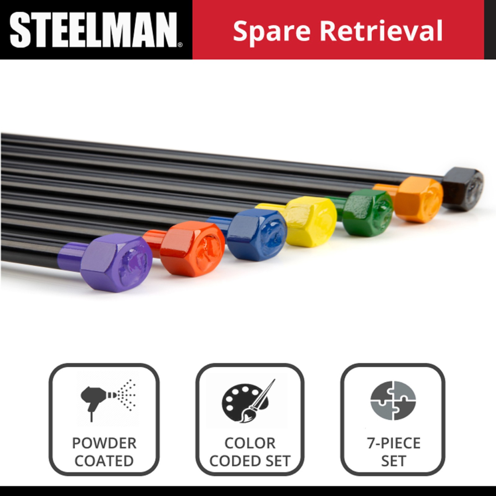 Steelman 7 Piece Spare Tire Hoist / Removal Tool Set Kit 96090A