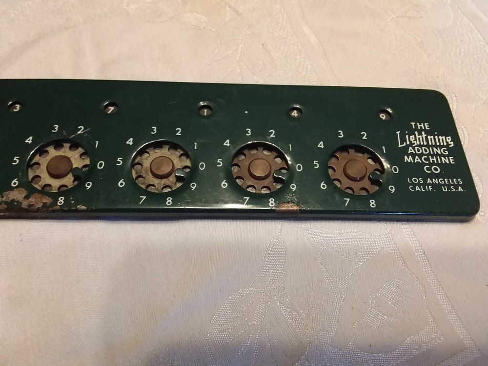 Vintage Adding Machine Calculator, THE LIGHTNING ADDING MACHINE CO., Los Angeles