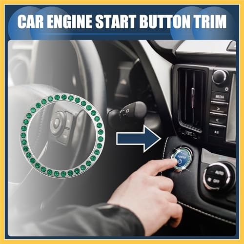 Universal Bling Car Engine Start Stop Button Cover, One Click Push Start