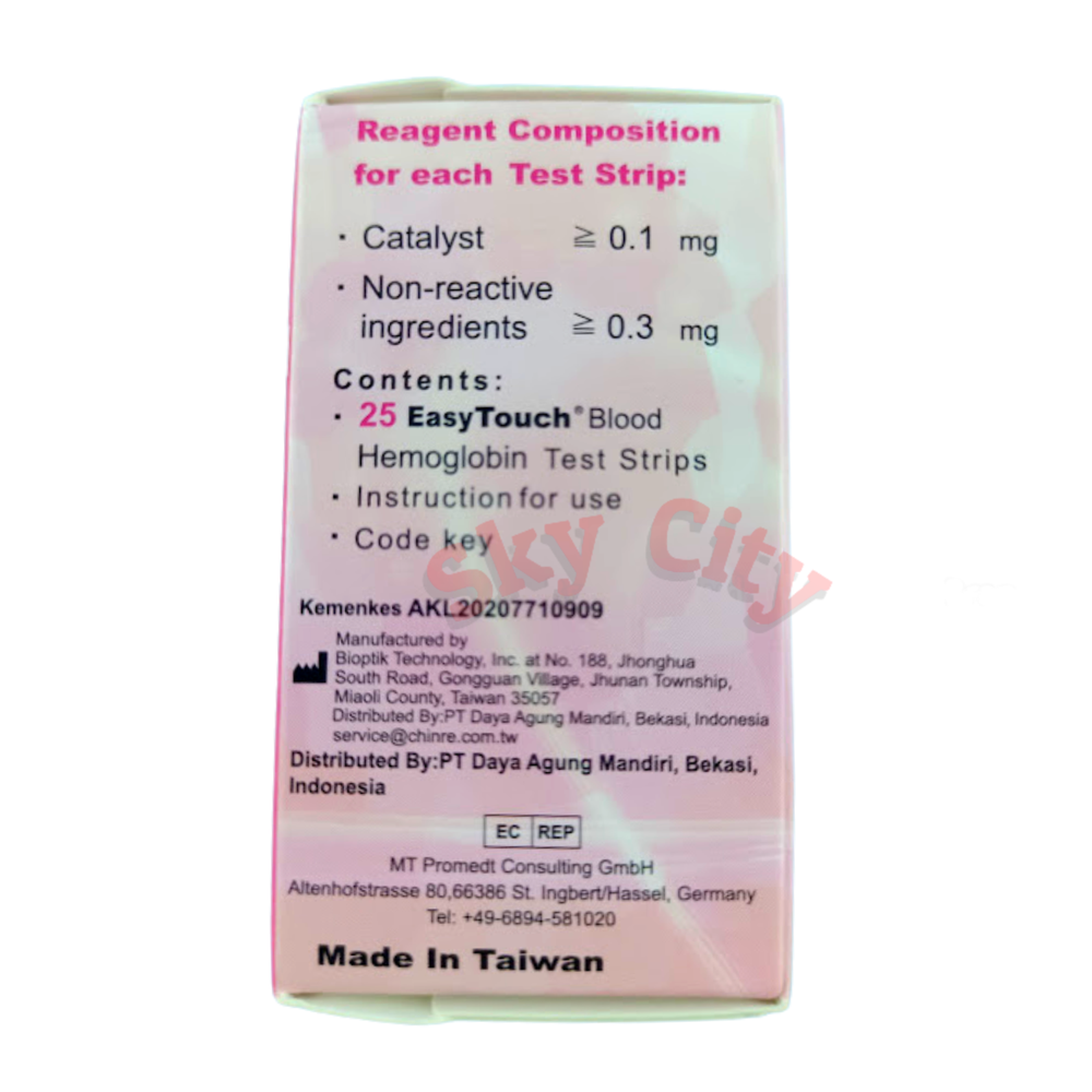 Easy Touch Test Strips For Blood Hemoglobin Level Check - 25 Test Strips