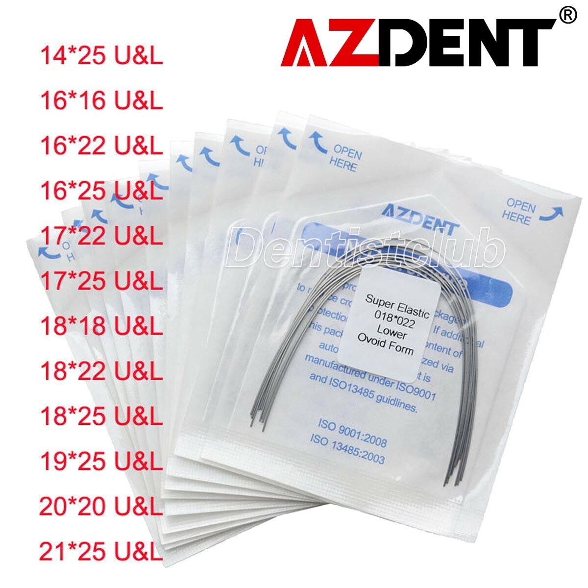 AZDENT Dental Orthodontic Super Elastic Niti Arch Wires Rectangular Ovoid FDA