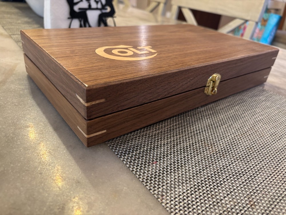 Hand Crafted light Colt Solid wood Storage boxes, gun case, display box. Walnut