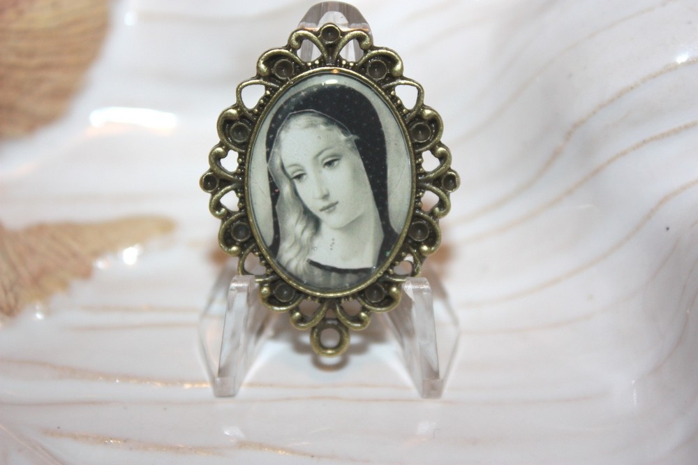 Custom Bronze Rosary Center Part/ Rosary Making/ Sweet Virgin Mary