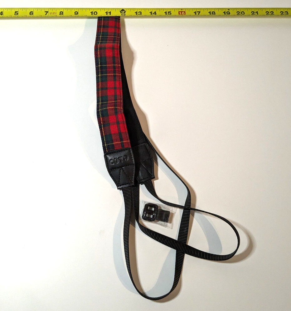Red Plaid Camera Strap Adjustable Comfortable Quick Release Hiking Shoulder Gear