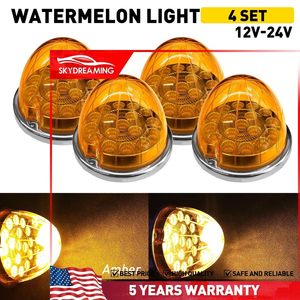 4x Watermelon amber Bunk Adapter Kit Light Conversion Kit W/ Bezel & Adapter Kit