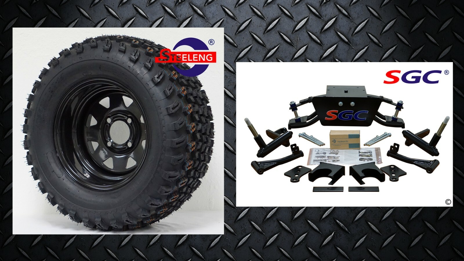 Club Car DS Golf Cart 6" A-Arm Lift Kit + 12" Wheels and 23" Tires 1982-2003