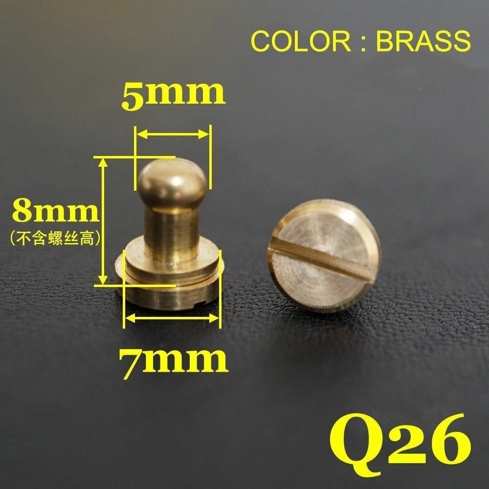 10pcs 5mm Stud Screw Round Head Solid Brass Nail Rivet Button Leathercraft diy