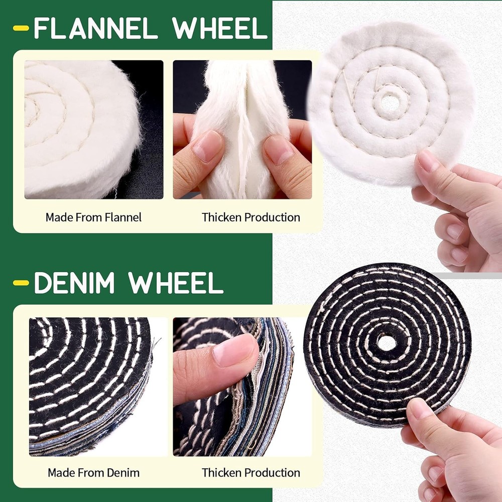 8Pcs 4inch Buffing Polishing Wheel Kit Includes Polishing Compounds, Buffer Whee