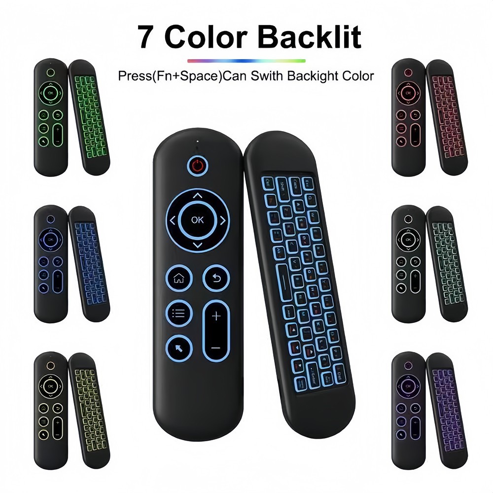 Bluetooth 5.2 Mini Keyboard Air Mouse RGB Backlit Wireless Remote for Android TV