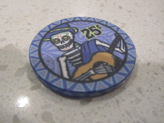 25 cents Dia De Los Muertos Casino Chip + FREE Mystery Las Vegas Poker Chip