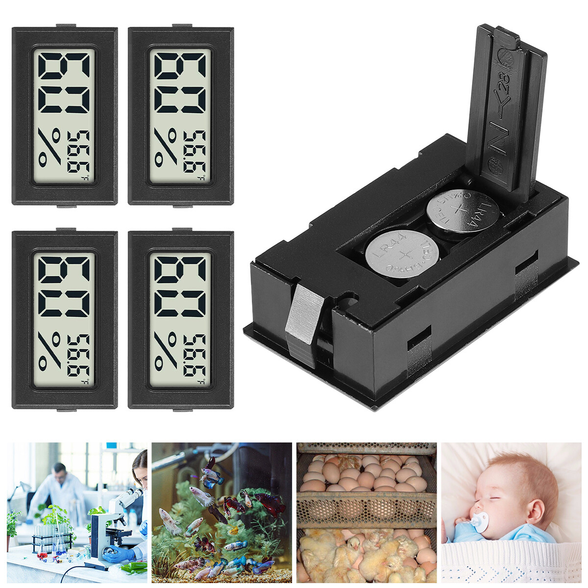 5PCS Digital LCD Indoor Temperature Humidity Meter Thermometer Hygrometer Tester