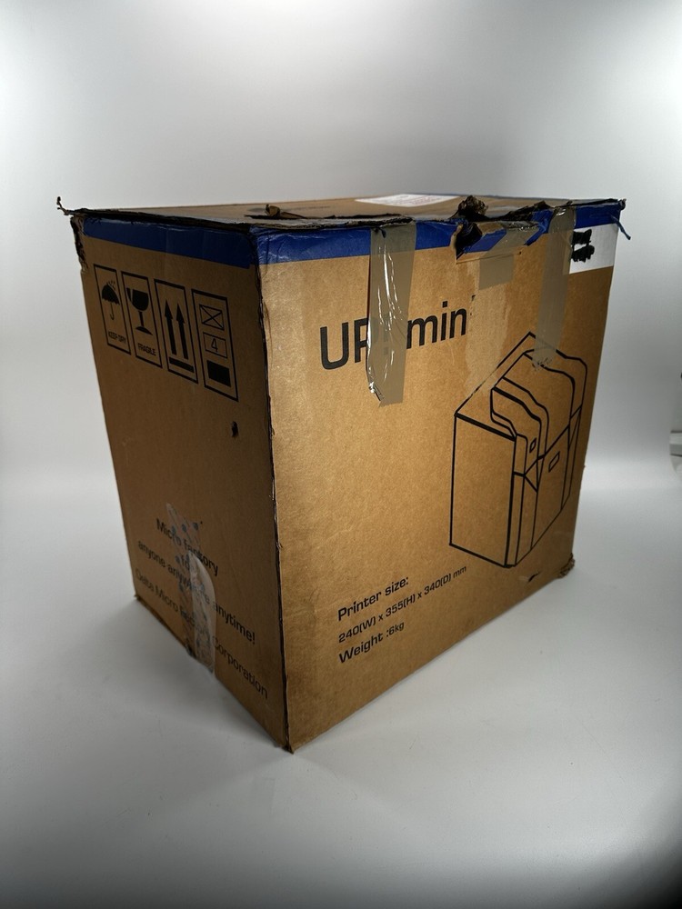 TierTime UP Mini 3D Printer Used Powers On Untested Box Cables NO EXTRUDER 2