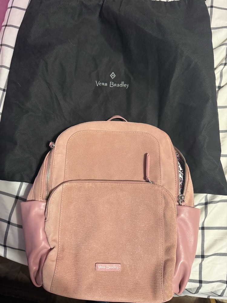 Vera Bradley Pink Backpack Women's Zip Closure Lined Interior Pockets
