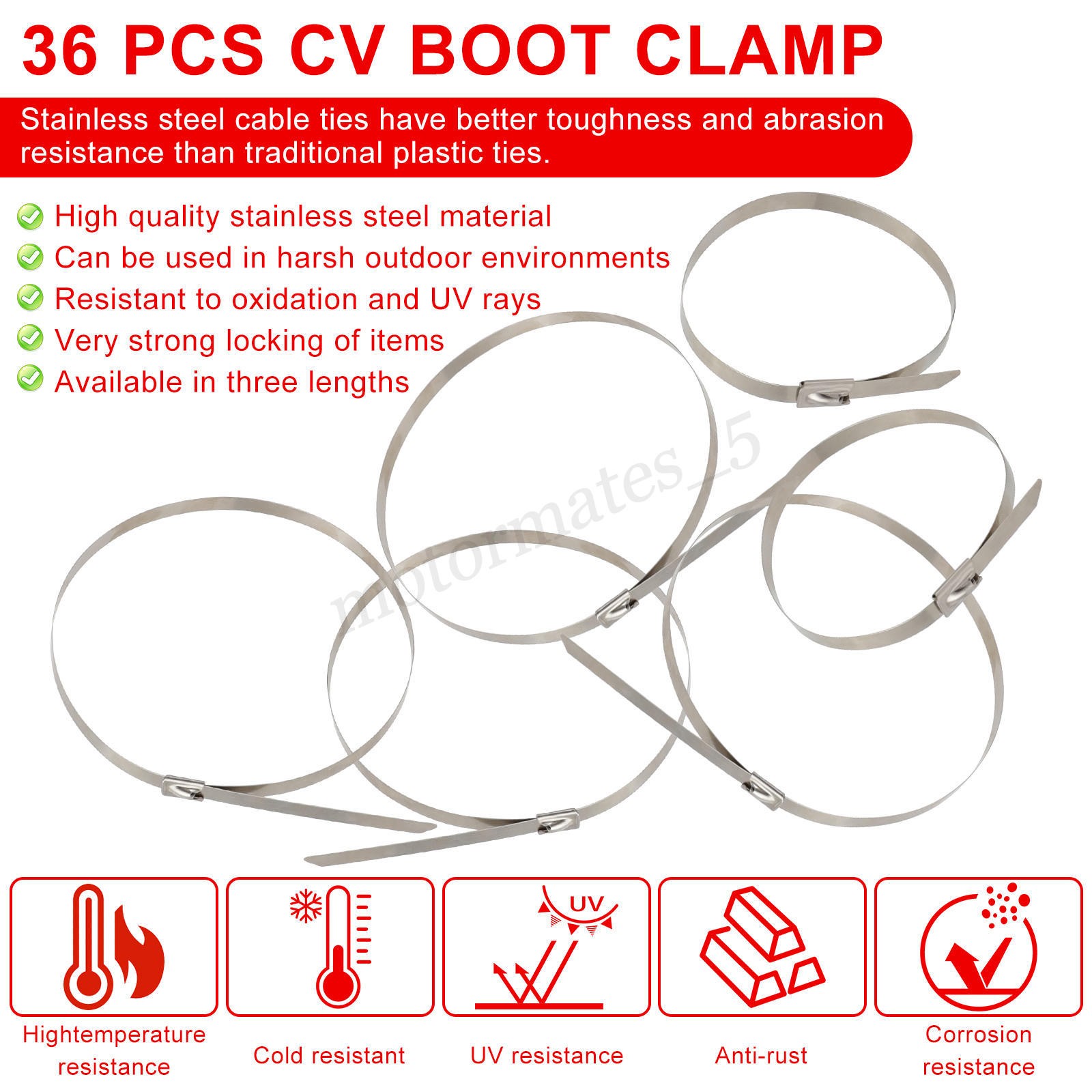 For Auto / ATV CV Joint Banding Boot Axle Clamp Pliers w/ 36 Crimp Bands Replace