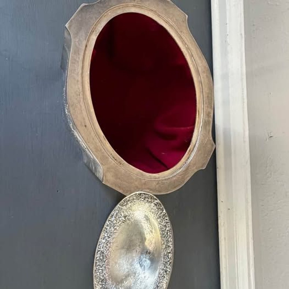 Vintage Silver-plate Lidded Lined Trinket Box