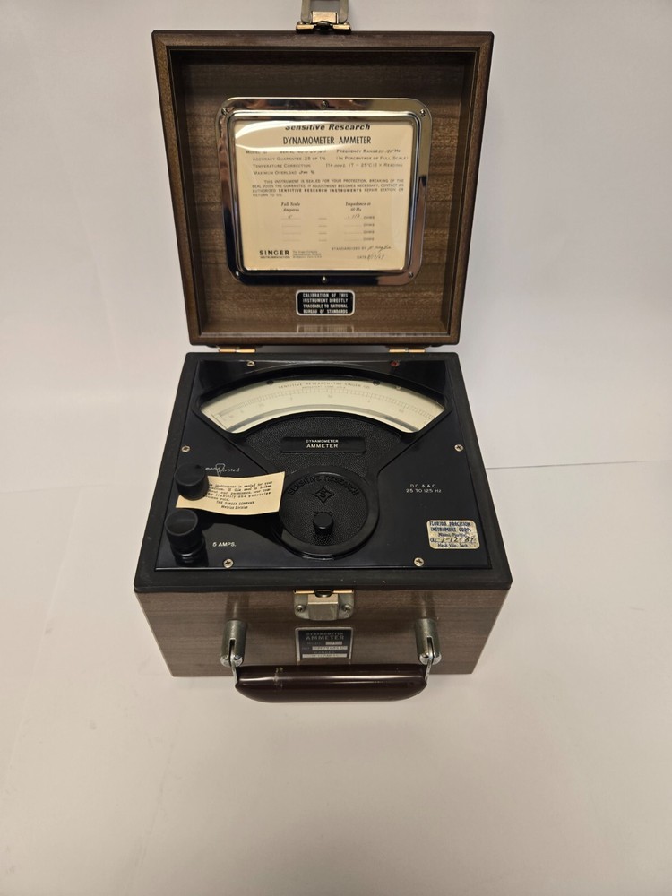 Sensitive Research Dynamometer Ammeter Model D Made by Singer Instrumentation