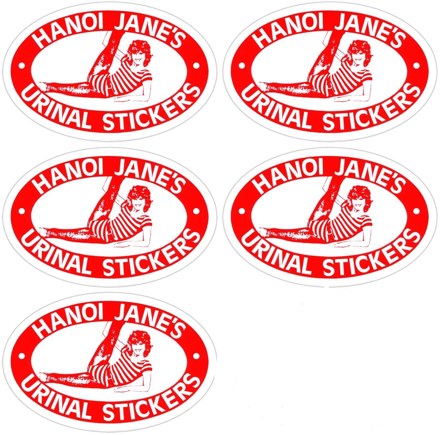 HANOI JANE URINAL STICKERS...5 PER PACK