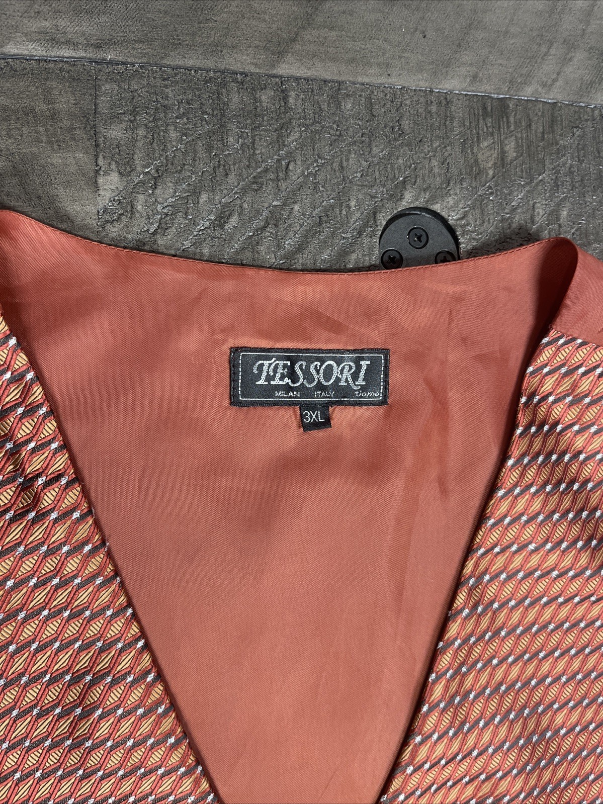 Tessori Milan Italy Vest Men's 3XL 5 Button Formal