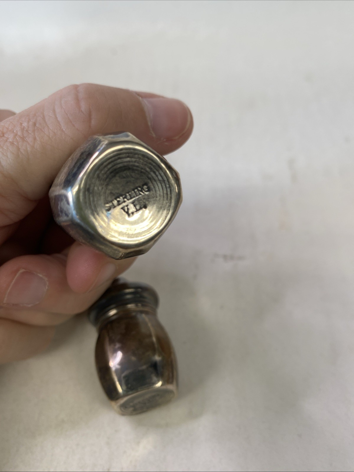 Vintage Sterling Silver Salt And Pepper Shaker set Signed V.L. (Vincent Lollo)