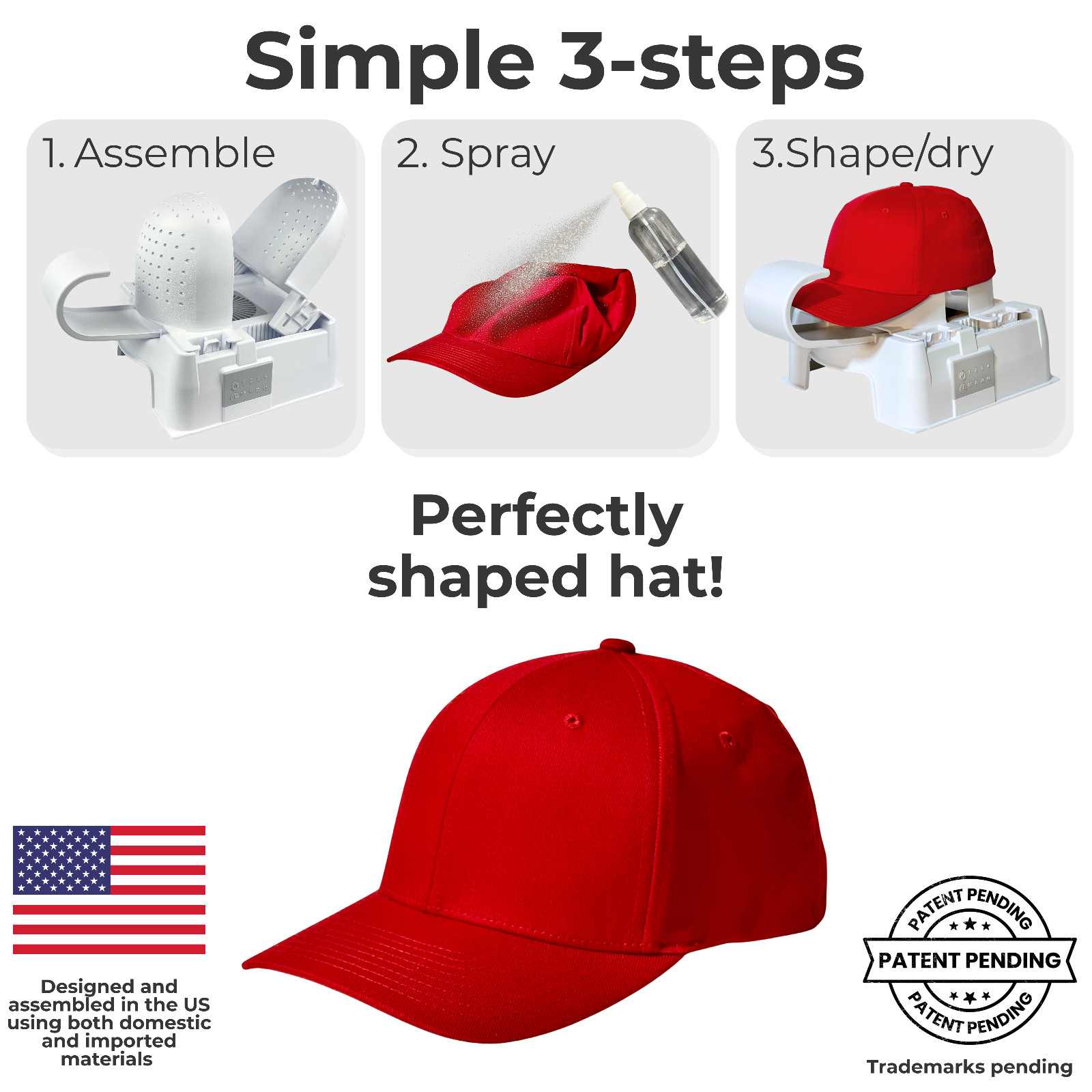 Danyco Hat Shaper Machine with Stiffening Spray – Adjustable Hat Care Machine