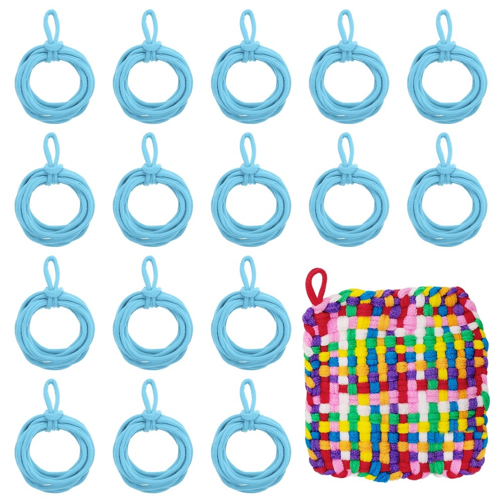 100 Pcs Potholder Loom Refill Loops, Elastic Potholder Weaving Loops, Light Blue