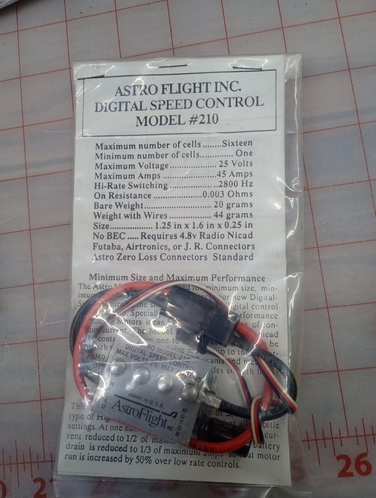 Vintage Astro Flight Digital Speed Controller Model 210