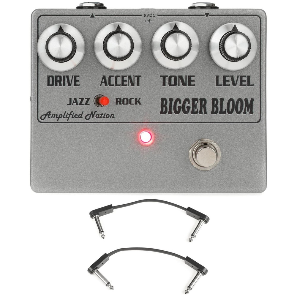 Amplified Nation Bigger Bloom Overdrive Pedal with EBS Patch Cables