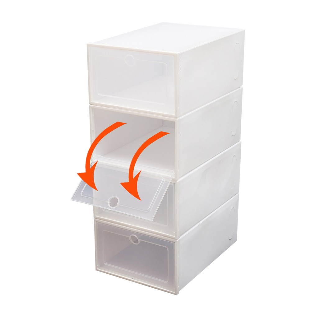 24pcs Shoe Box Stackable Shoe Storage Organizer Sneaker Container Clear