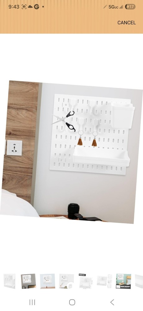 Peg Board Modular Hanging Peg Board Combination Kit with Accessories for Wall.