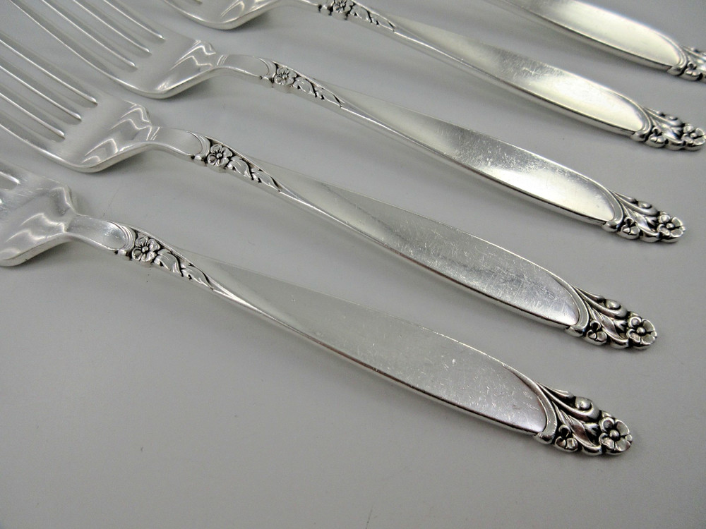 Oneida Prestige FIRELIGHT 5 Dinner Forks Silverplate Flatware