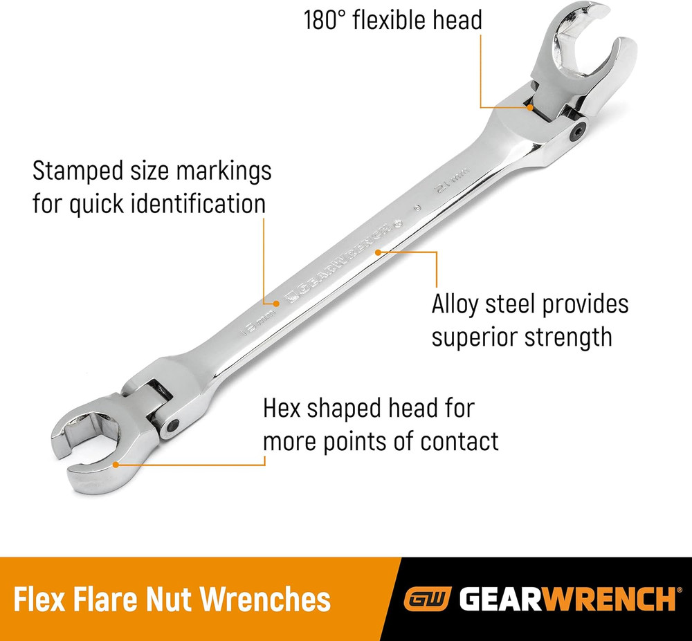 5 Pc. Flex Head Flare Nut Set, SAE - 81910