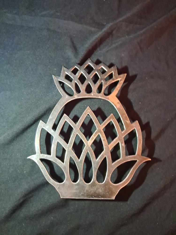 Vintage Pineapple Trivet Footed Leonard Silverplate Made In Italy 9"×7"