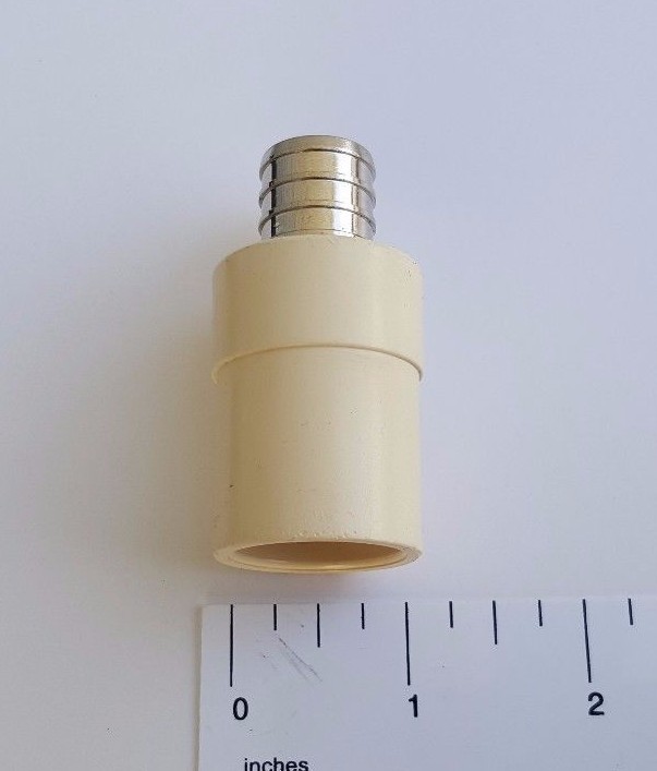 1 PIECE 3/4" PEX X 3/4" CPVC TRANSITION COUPLING ADAPTER (LEAD FREE BRASS