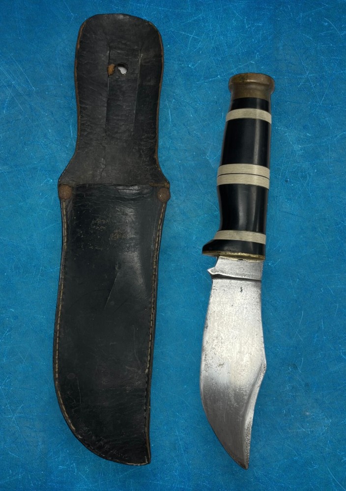 Custom WWII Fighting Knife And Leather Sheath