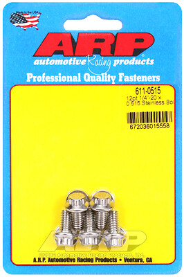 ARP 611-0515 Stainless Steel Bolts, 1/4-20 Thread 12-Point 5/16 Socket .515" UHL