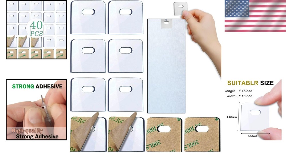 Durable Vertical Blind Repair Tabs - 40 Clear Squares for Quick Installation