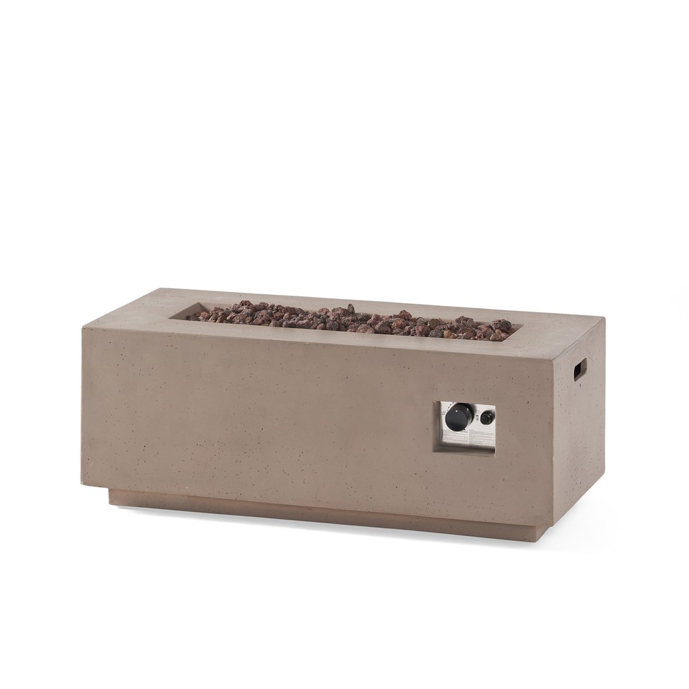 40" Outdoor 40,000 BTU Rectangular Magnesium Oxide Concrete Propane Fire Pit
