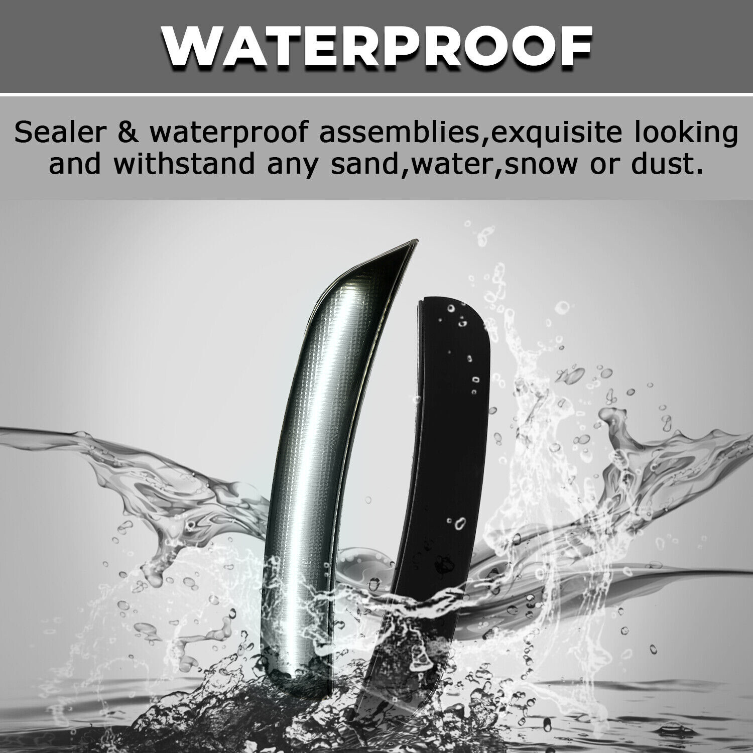 For 2015-2022 Dodge Charger Smoked Lens LED Rear &Front Bumper Side Marker Light