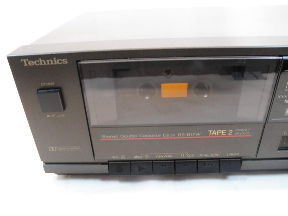 Technics RS-B17W Double Cassette Tape Deck 1-Touch Record Tested, Working