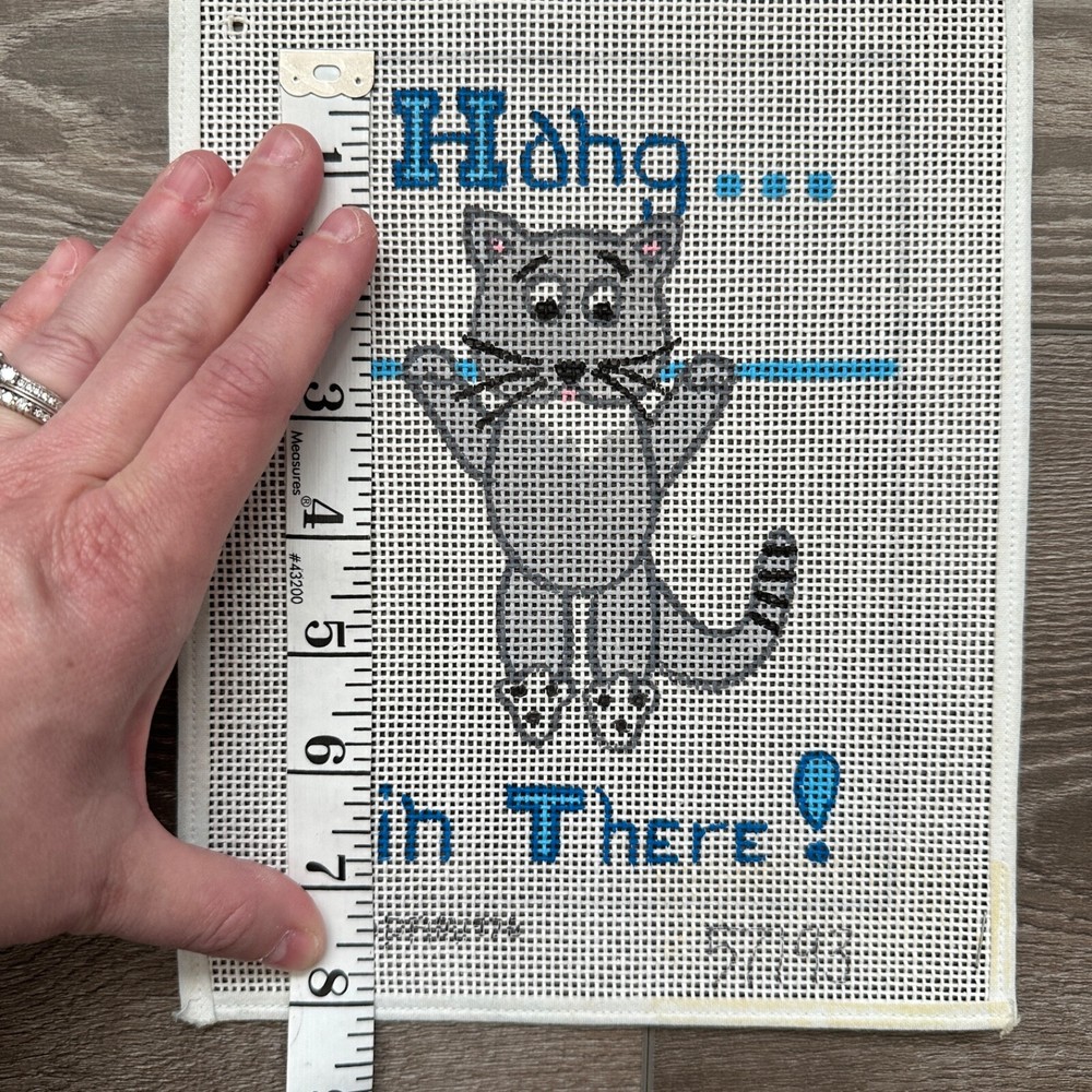 Hang in There Cat Needlepoint Canvas, Single Sheet