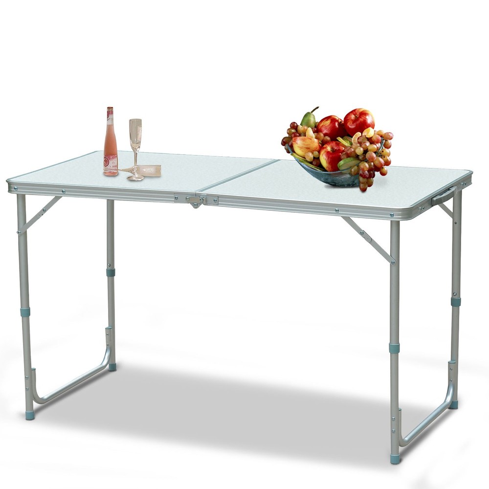 47" Folding Camping Table with Height Adjustability, Lightweight Portable Table