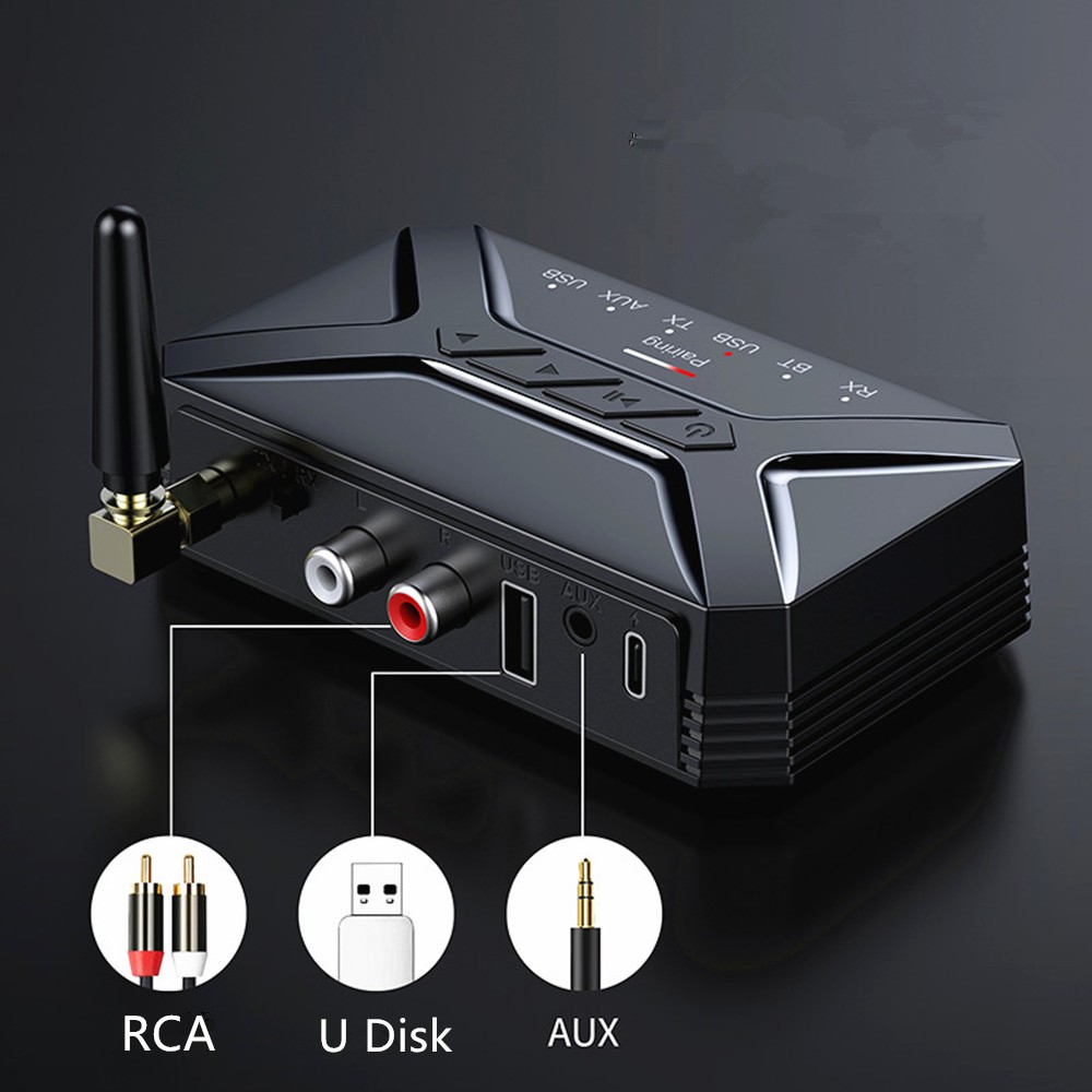 Long Range Bluetooth A2DP/AVCDP Transmitter& Receiver Adapter W/ Charging Cable