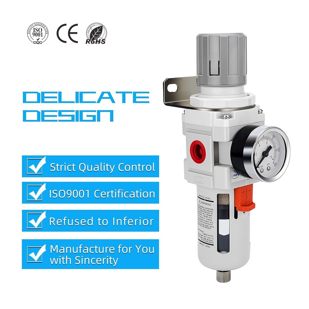 Efficient Air Management Combo: Brass Filter Element & Semi-Auto Drain System
