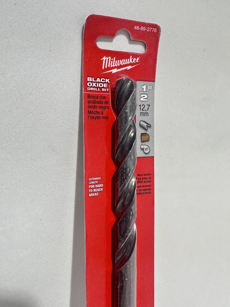 Milwaukee 1/2" x 12" Black Oxide Drill Bit Extra Long Extended Length