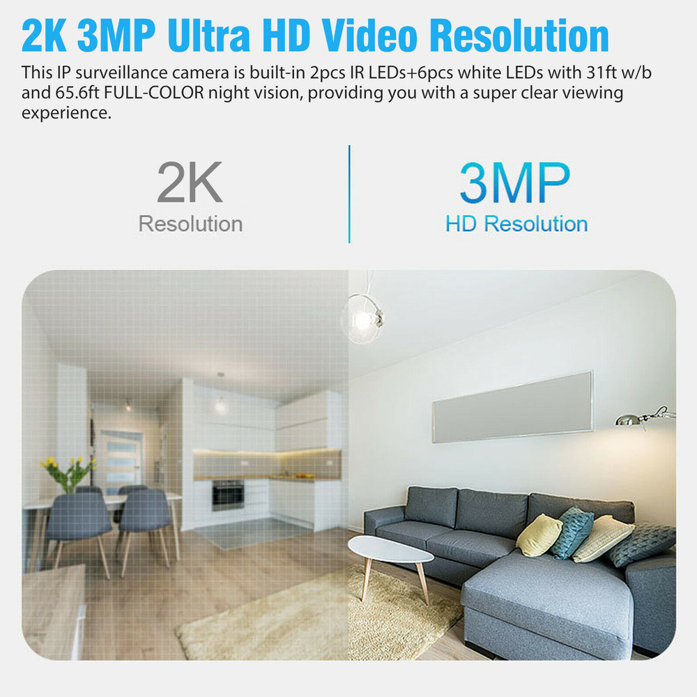 3 Pack Wireless WiFi IP Camera 360° Panoramic E27 E26 Light Bulb Camera HD 1080P